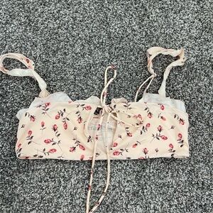 Frankie’s Bikinis Floral Pink Bikini Top